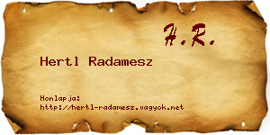 Hertl Radamesz névjegykártya